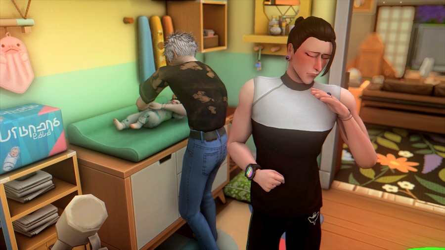 オムツが限界を迎えたらしく長男の様子を見に来た傑が臭い臭いとやっていて笑いました。自分がオムツ替えをしていないからはあ~やれやれ!みたいな。余裕ありそう