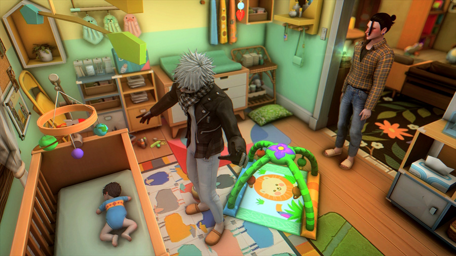 まだ起きていないのですが空腹が限界そうだったので息子を起こしている悟。私は指示魔かつ過保護シムズプレイヤーなため先回りして指示をだしてしまいがちです