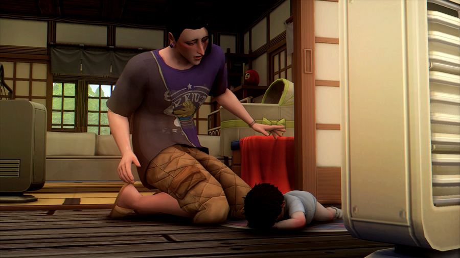 わあ泣いちゃった💦みたいな傑と息子