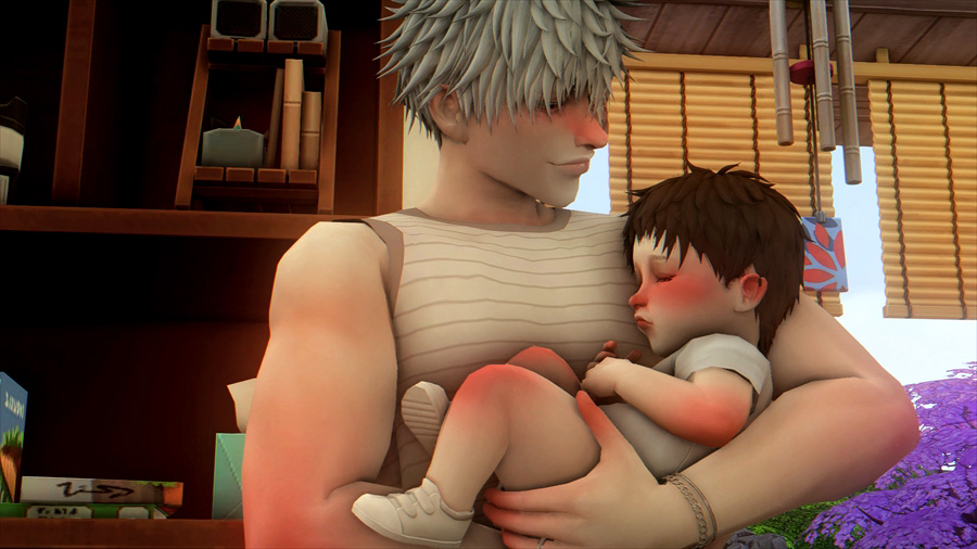 抱っこしながら寝かしつけられるのですがむちむちの乳児を愛おしそうに見つめなら抱っこしている悟も凄くいいです