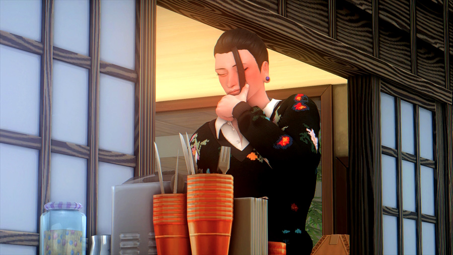 こちらはアイスクリームマシンの前でアイスクリームが出来るのを待っている傑の図です