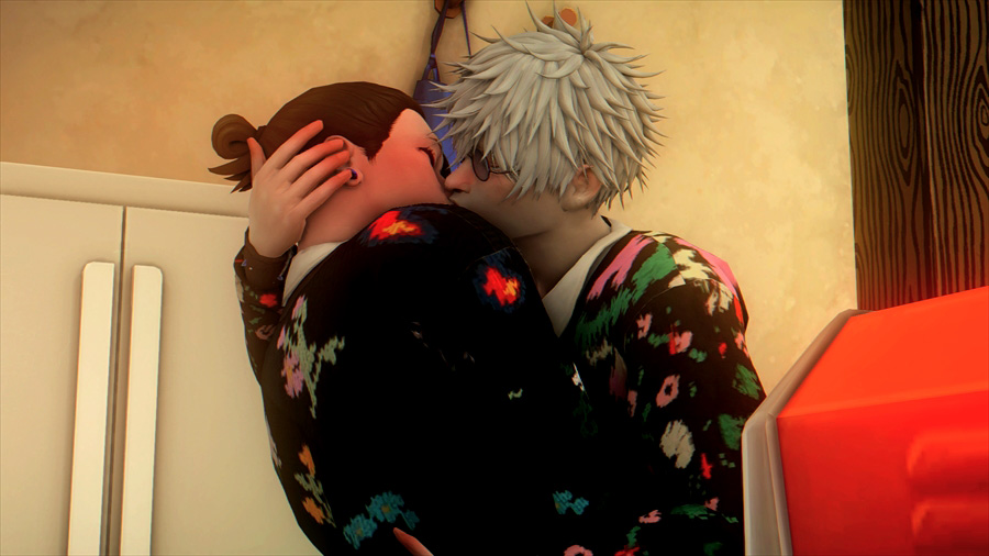 折角なので傑と柄違いにしてみたら早速悟も同じセーターに着替えてくれた。お揃いだー!嬉しい