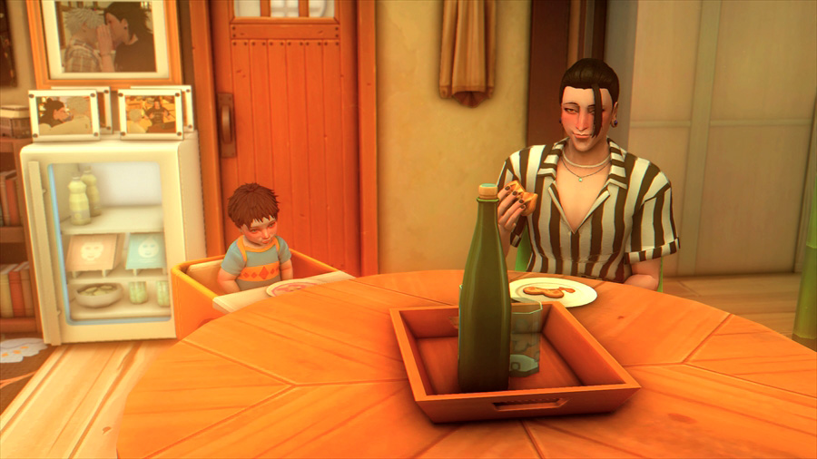 折角なので息子と一緒にご飯を食べる傑