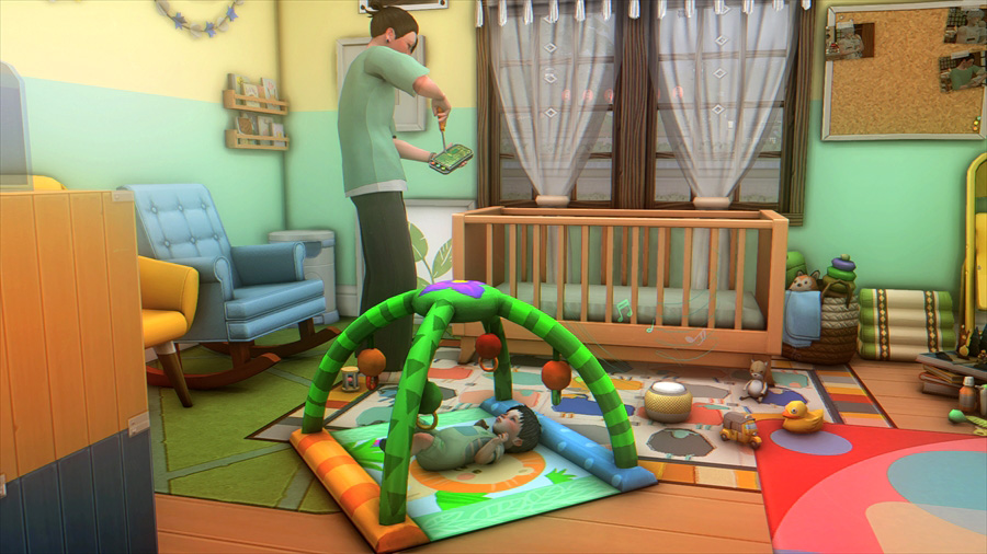 数時間後起きてきた傑にベビーモールを取り付けてもらいました。これをベッドにつけておくと子守唄を子供に聞かせることが出来てそれが寝かしつけ補助になるという。子守唄で寝てくれるなら有難いことこの上ない