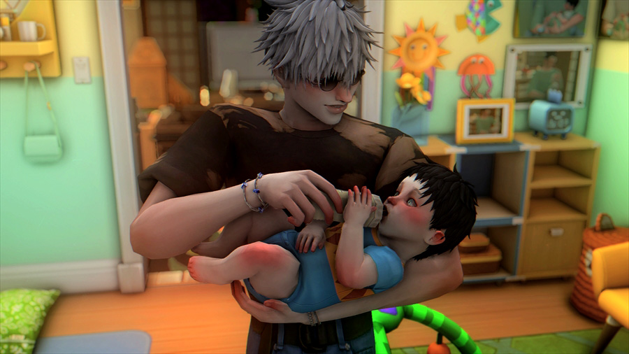 よし!ベビーフードを食べさせよう!と思っていたら先に悟がミルクをあげてしまったのでじゃあ…また次の機会に