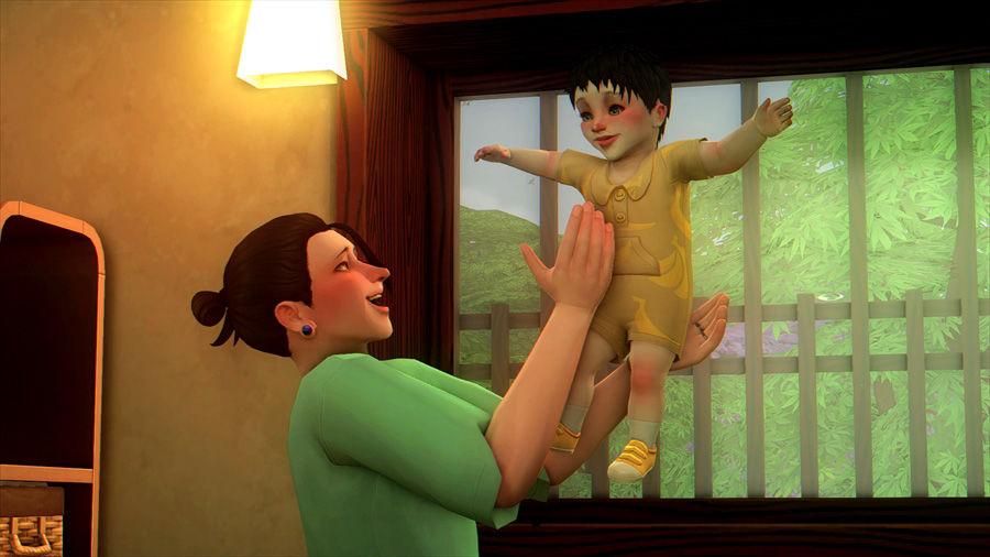 汚れた服も着替えて入浴完了