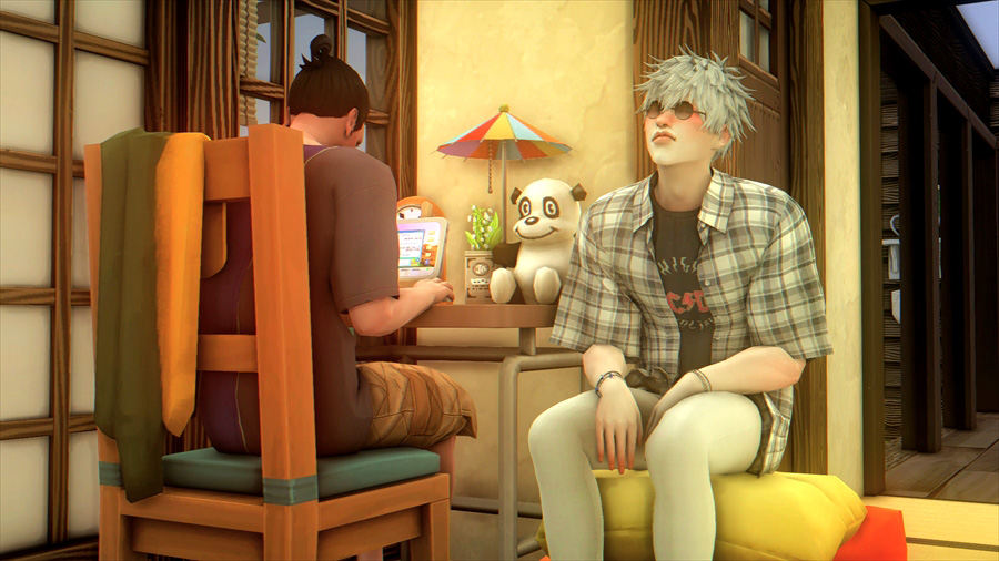 この時悟は機嫌がよくなかったのですが目を離している間に傑の横に座っていて可愛かったです