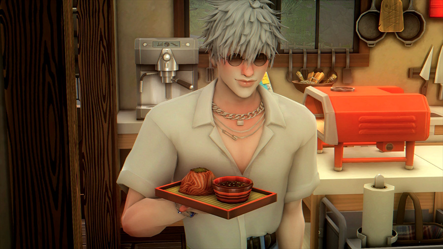 息子への指導がひと段落したところで悟も傑特製の蕎麦を食べる