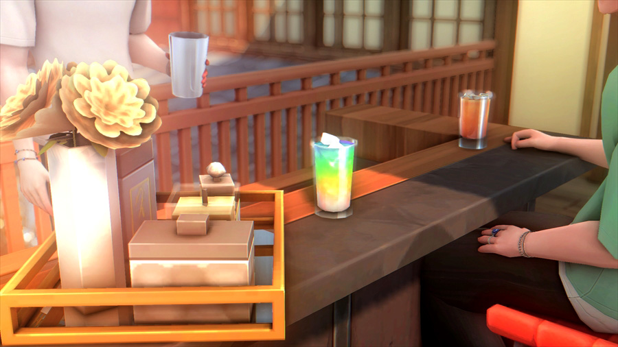 凄く綺麗な色のカクテルが完成