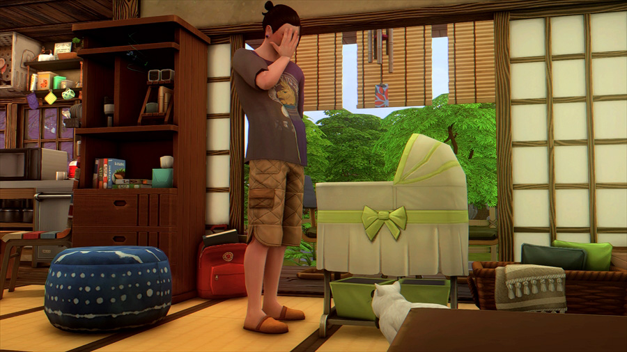 赤ちゃんにそれは嫌と拒否されたみたいでショックを受けている傑。ショックの受け方がオーバーで面白い