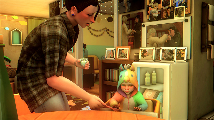 息子にベビーフードを食べさせようとしていた傑。様子を見ていたらこれは嫌と手で押しのけられていました