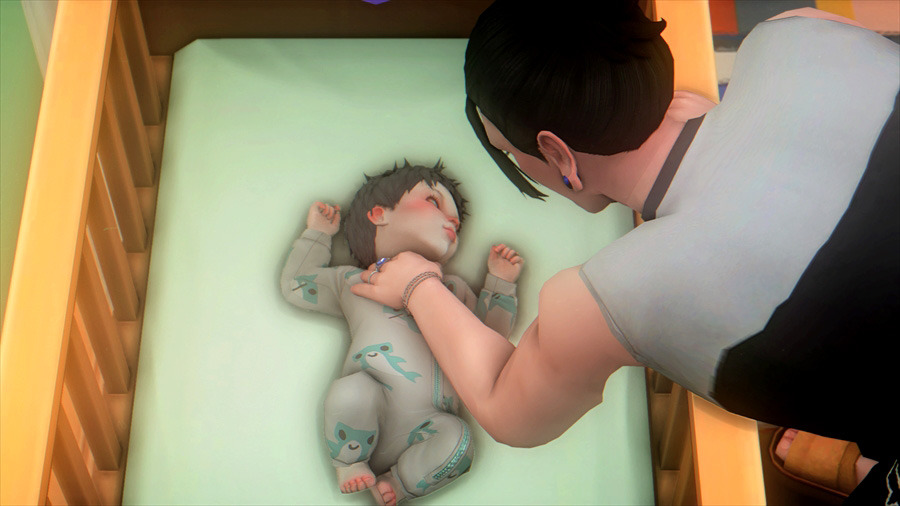 個人的に口じゃなくて胸のあたりにぽんぽんとキスした手を置くのが可愛いと思っています。幼児もおやすみのキスというアクションがあるのですが幼児は直接額にキスをしていたような…ちょっと覚えていないのでメグルが成長した時に見るのを楽しみにします