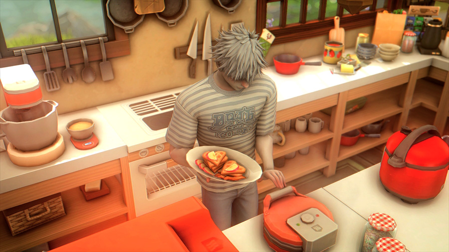 お腹が空いた悟がワッフルを作ってくれました。ハート型で可愛い