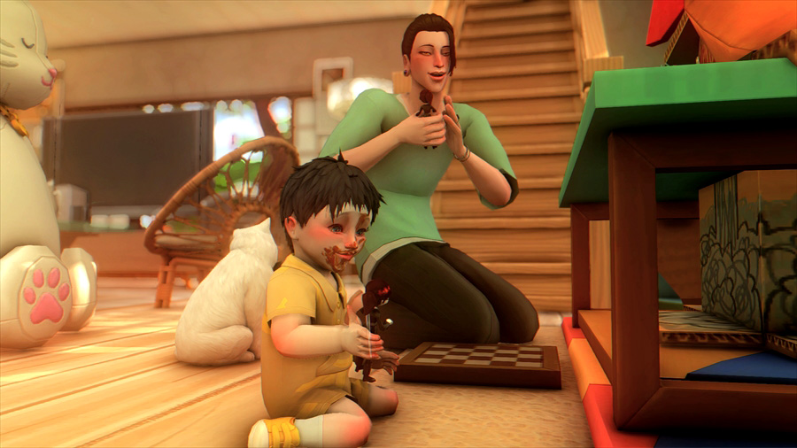 よく見たらさっきベビーフードで顔が汚くなっている息子。これはちゃんとお風呂に入らないとだめそう