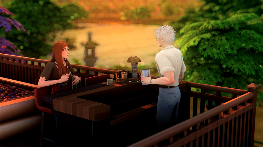 良い感じの雰囲気だったので撮影した悟と硝子さん。結構喋ってるのにも関わらず友好度ゲージが溜まらないのは悟がコミュニケーションがあまり得意じゃないからだろうなと思っています(仲良くなってるね!と思うと連続で罵倒したりするため)