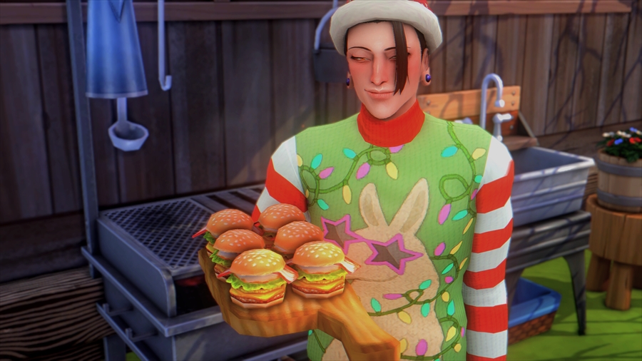 ハンバーガーを作り直した傑。この自信に満ち溢れた表情と綺麗なハンバーガー