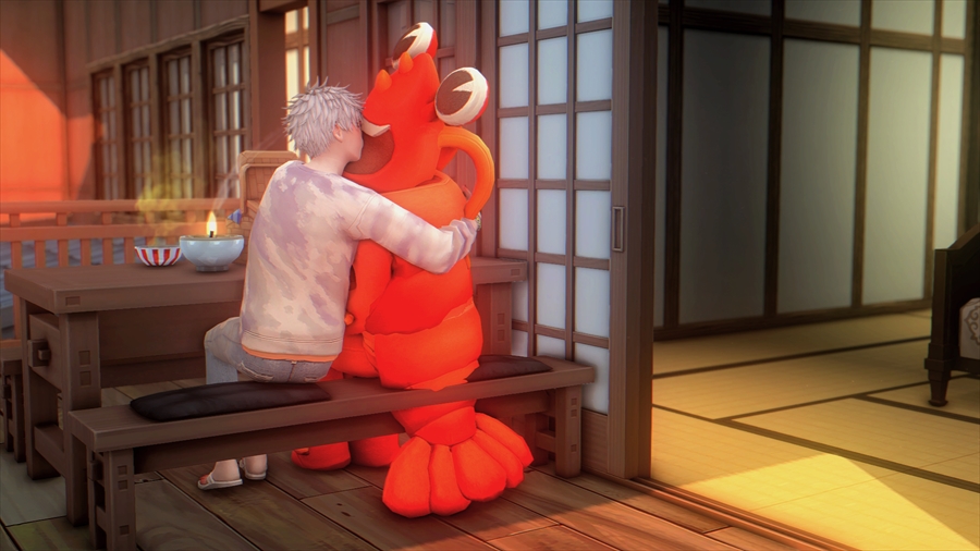 悟ロブスターに顔食べられてる