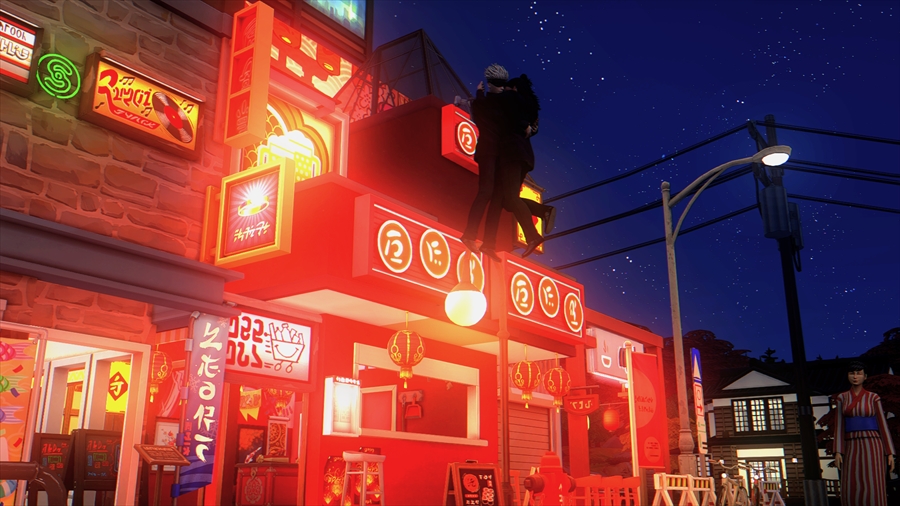 W教師&空中でキャッキャしているところが見たいなと思ったので服装を変えてジェットパックでのキスをやってみたのですが