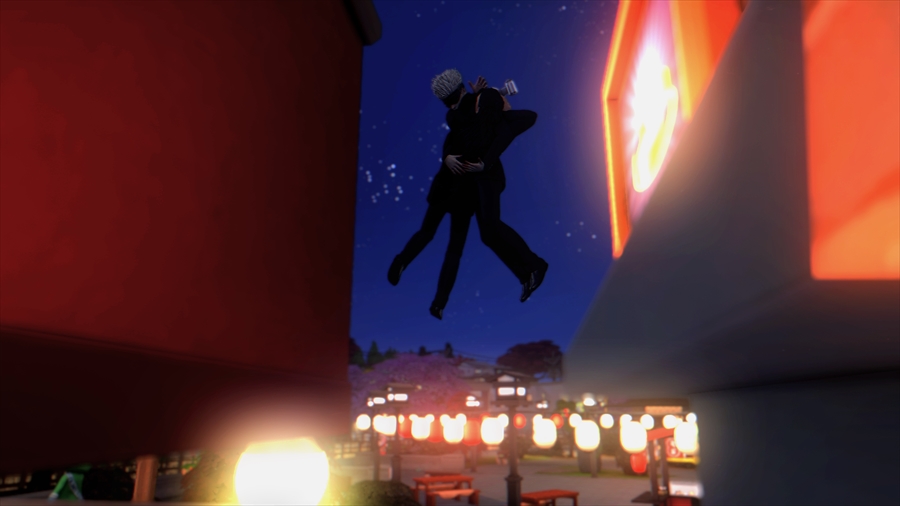 夜だと背中に背負ってるジェットパックがよく見えないので普通に空を飛んでいるみたいでした