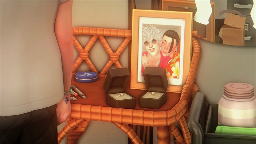 ちなみに待望のデートイベントゴールドメダルの報酬は写真だったので結婚指輪の後ろに飾りました